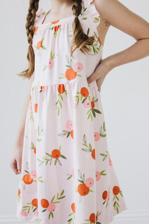 Tangerine Ruffle Cross Back Dress-Mila & Rose ®