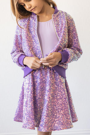 Purple Sequin Jacket-Mila & Rose ®