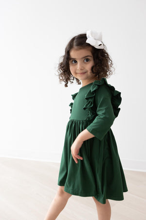 Spruce Ruffle Twirl Dress-Mila & Rose ®