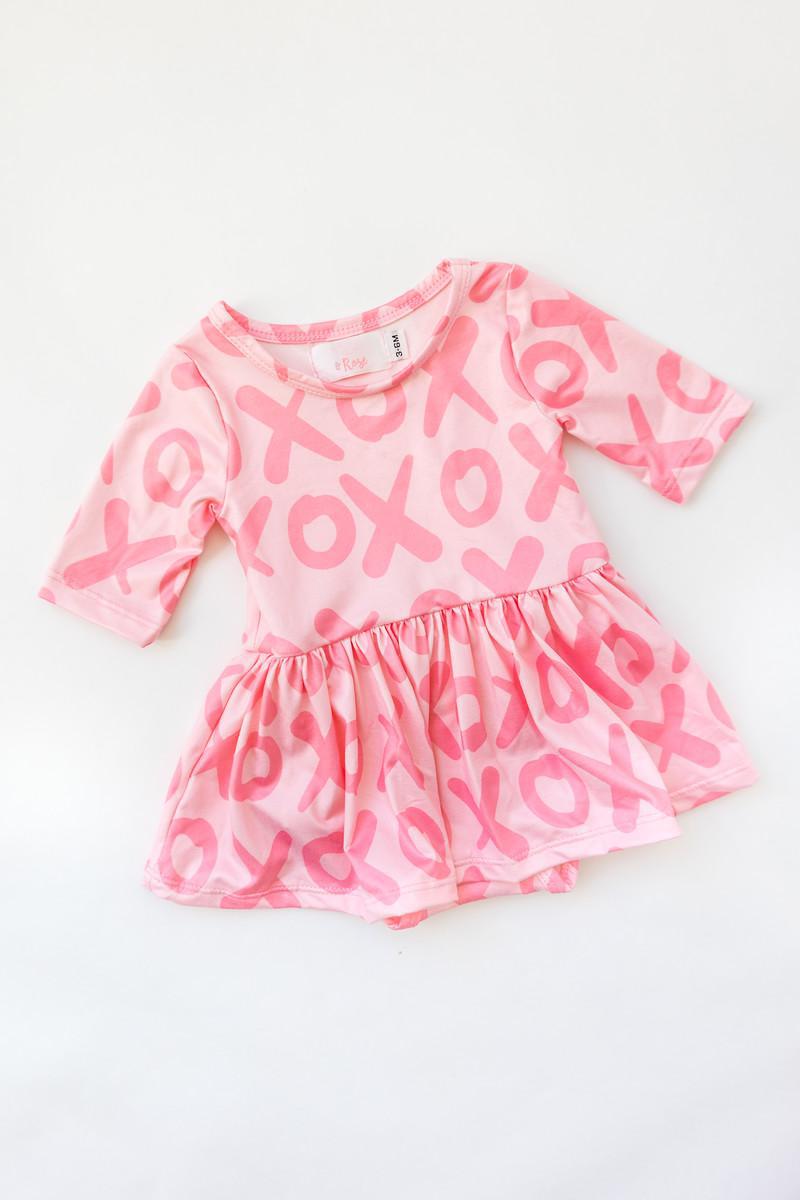 XOXO 3/4 Sleeve Twirl Bodysuit-Mila & Rose ®