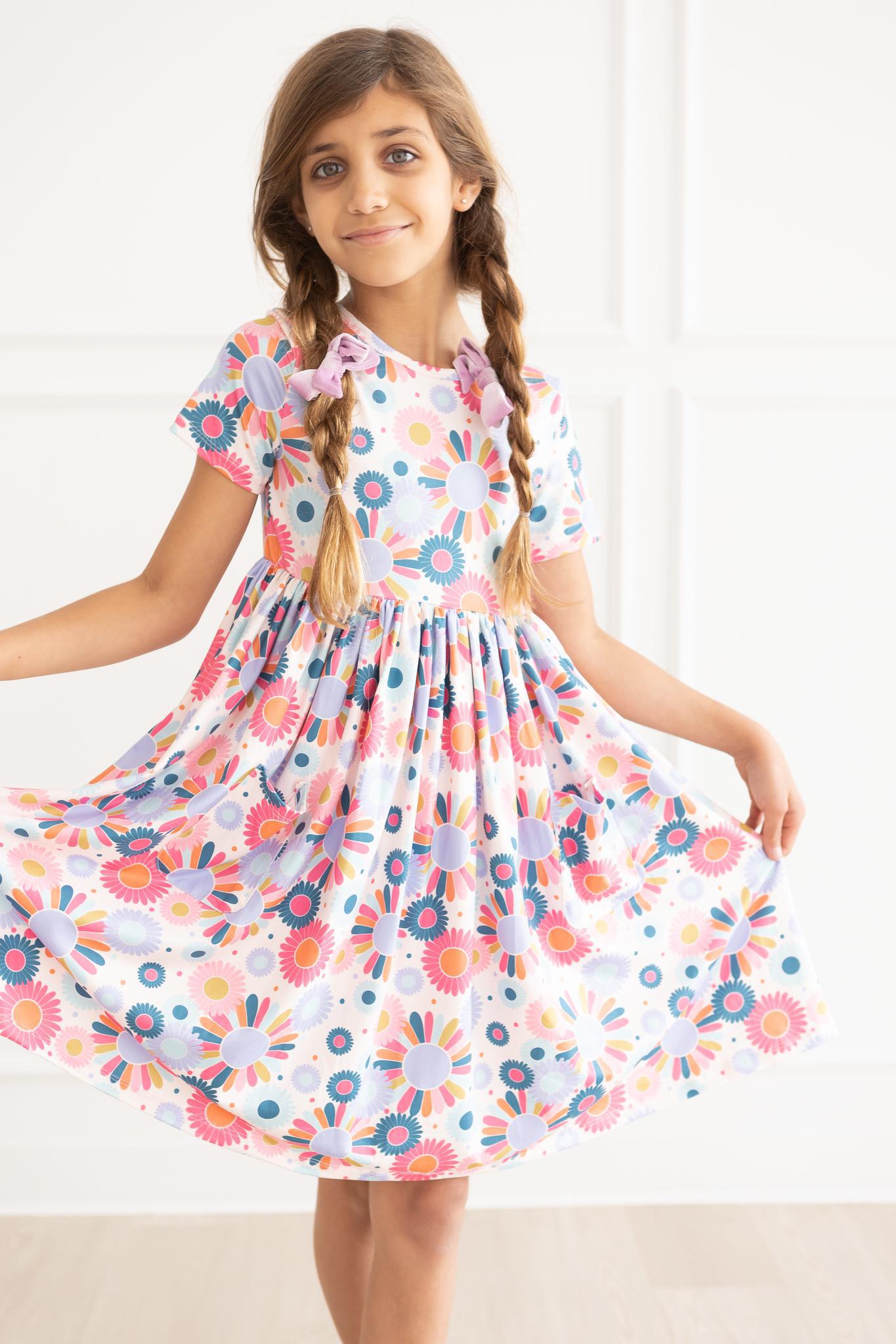 Keep Growing S/S Pocket Twirl Dress-Mila & Rose ®