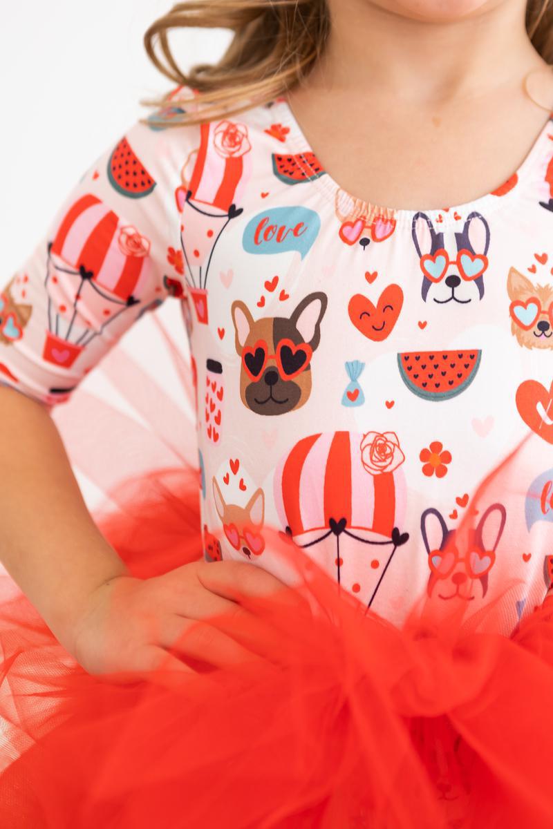 Puppy Love 3/4 Sleeve Tutu Leotard-Mila & Rose ®