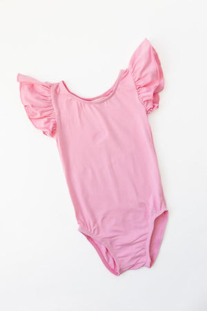 Bubblegum Pink S/S Flutter Sleeve Leotard-Mila & Rose ®