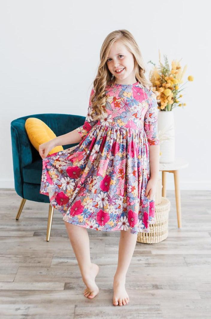 Mauve What's Up Buttercup Twirl Dress-Mila & Rose ®